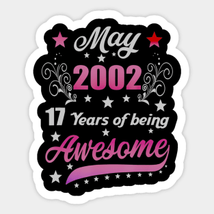 Born in May 2002 18th Birthday Gifts 18 Years Old Sticker